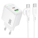 СЗУ BOROFONE BS45A с USB+ TYPE-C портом + кабель Type-C PD30W