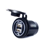 Врезной разъем USB в авто (круглый) SC4 12-24V 2USB 4.8A