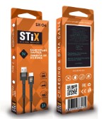 Кабель MICRO USB STIX SX-04 FAST CHARGE 3A (1М) нейлоновый (защита от изломов)