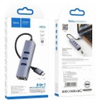 TYPE C-HUB на 4 порта HOCO HB34 (USB3.0*3+RJ45)