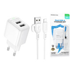 СЗУ BOROFONE BAS41A с 2-мя USB + кабель Lightning 2.4A 12W