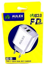 СЗУ Aulex AG-08 c USB+TYPE-С портами QC3.0 38W