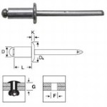 Заклепка вытяжная 3,0х12,0 стандарт, сталь/сталь