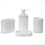 Набор аксессуаров для ванной комнаты из искусственного камня (полистоун) АВ-2009 белый