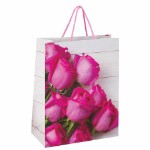 Пакет подарочный (1 штука) 26x13x32 см, ЗОЛОТАЯ СКАЗКА “Розовые розы”, ламинированный, 606582
