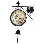 Садовые часы, двухсторонние с колокольчиком  047-25 (40*10*43.5см)