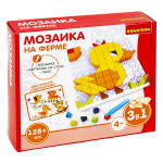 Логические, развивающие игры и игрушки Bondibon Мозаика «НА ФЕРМЕ», 128 дет., BOX 16x4x14 см