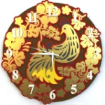 Часы Хохлома с птицей