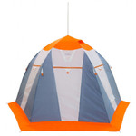 Палатка рыбака Митек Нельма 3 (оранжево-белый/сероголубой)
