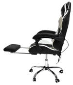 Массажные кресла Calviano Вибромассажное кресло  AVANTI ULTIMATO black/white/black с подножкой