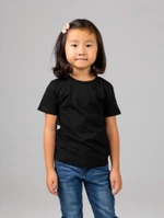 Футболка базовая детская для девочек черная 160гр  98