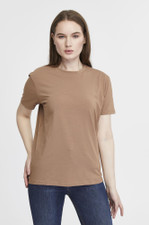 Футболка женская прямого кроя коричневая  XXL