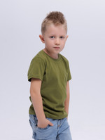Футболка базовая детская для мальчиков хаки 160гр  98