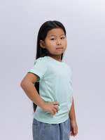 Футболка базовая детская для девочек мятная 160гр  98