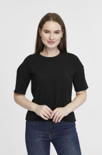 Футболка женская кроп-топ оверсайз черная  XXXL