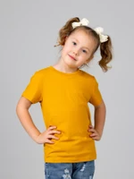 Футболка базовая детская для девочек горчичная 160гр  98