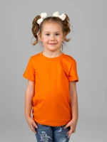 Футболка базовая детская для девочек оранжевая 160гр  98