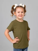 Футболка базовая детская для девочек хаки 160гр  98
