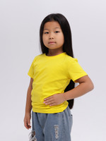 Футболка базовая детская для девочек желтая 160гр  98
