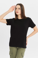 Футболка женская прямого кроя чёрная  XL
