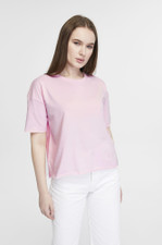 Футболка женская кроп-топ оверсайз розовая  XXXL