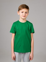 Футболка базовая детская для мальчиков зеленая 160гр  134