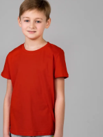 Футболка базовая детская для мальчиков красная 160гр  98