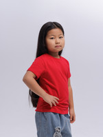 Футболка базовая детская для девочек красная 160гр  146