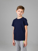 Футболка базовая детская для мальчиков темно-синяя 160гр  98