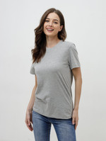 Женская базовая футболка серый меланж Texdress  XXXL