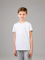 Футболка базовая детская для мальчиков белая 160гр  98