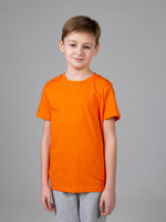 Футболка базовая детская для мальчиков оранжевая 160гр  122