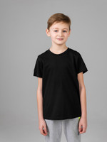 Футболка базовая детская для мальчиков черная 160гр  98