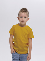 Футболка базовая детская для мальчиков горчичная 160гр  98
