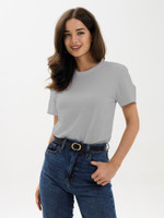 Женская базовая футболка светло-серый графит Texdress  6XL