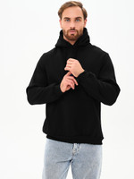 Худи черная с начесом мужская  XXXL