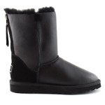 Женские угги Ugg Classic Short ZIP Metallic Black