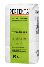 Шпаклевка гипсовая финишная высокопрочная Суперфиниш, Perfekta, 20 кг