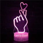 3D светильник рука с сердцем