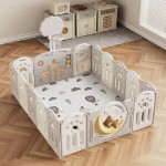 Манеж UNIX Kids DeLuxe Grey, 150x180 cм, с баскетбольным кольцом и ковриком