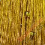 3м Нитяная штора однотонная с ромбами золотая №16, плотная