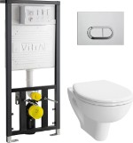 Комплект VitrA S20 9004B003-7202 подвесной унитаз + инсталляция + кнопка