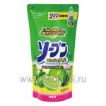 Японская жидкость для мытья посуды овощей и фруктов свежий лайм Kaneyo Fresh Lime 500 мл запасная упаковка
