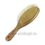 Японская щетка массажная круглая для увлажнения и придания блеска волосам с растительными компонентами Vess Orientxy Brush