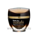 Премиальный крем с золотом и муцином улитки FarmStay Gold Snail Premium Cream 50 мл