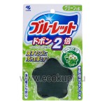 Японская таблетка для бачка унитаза с эффектом окрашивания воды в зеленый цвет с ароматом трав KOBAYASHI Bluelet Dobon W 120 гр