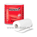 Японские полотенца бумажные рулонные Maneki Red 2 рулона