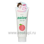 Пенка для умывания с экстрактом листьев персикового дерева Kracie Naive Face Wash 130 гр