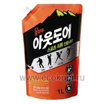Корейское жидкое средство для стирки спортивной одежды Kerasys Wool Shampoo Outdoor for Sportswear 1 литр запасной блок