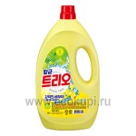 Корейское антибактериальное средство для мытья посуды лимон Kerasys Trio Antibacterial Strong &amp; Economical 1 литр
